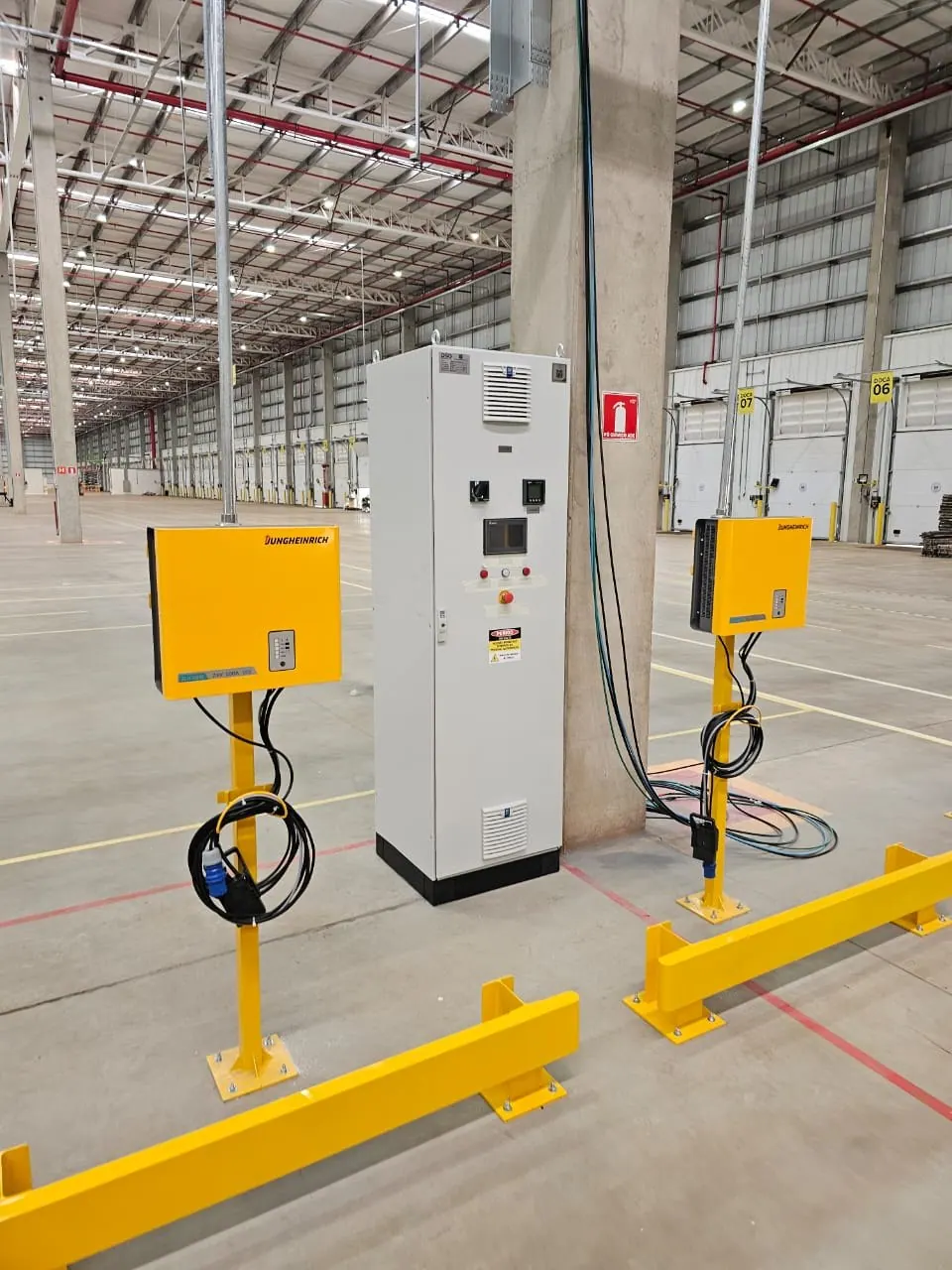 Sala de carregamento de frota elétrica industrial